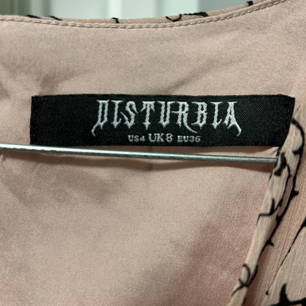 Disturbia Black and Pink Thorn Midi Dress - Picture 3 of 4